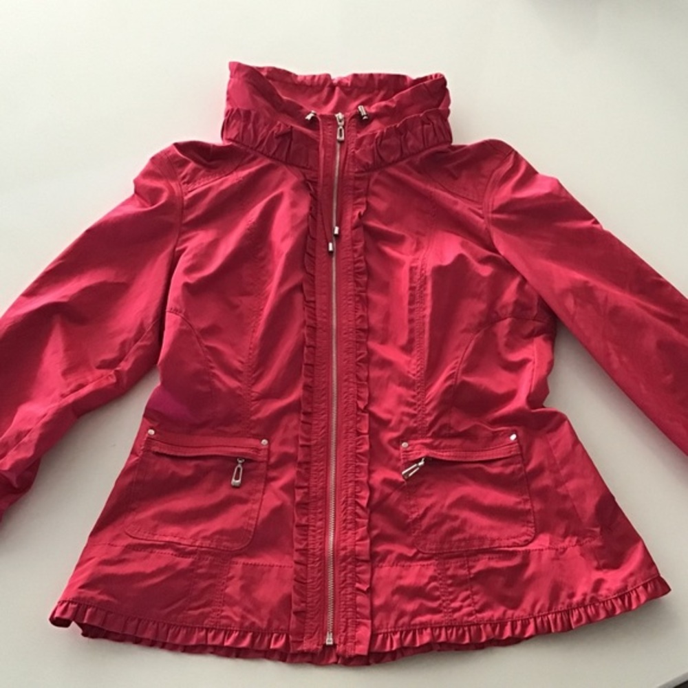 White House Black Market Fuchsia nylon jacket sz 6